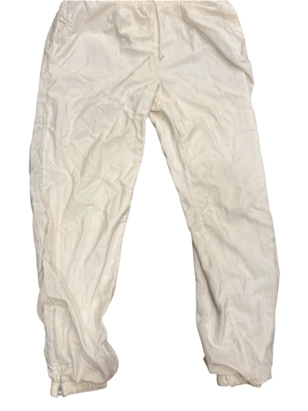 Vintage Sergio Tacchini White Nylon Track Pants Warm Up Joggers Y2K 90s Size 10